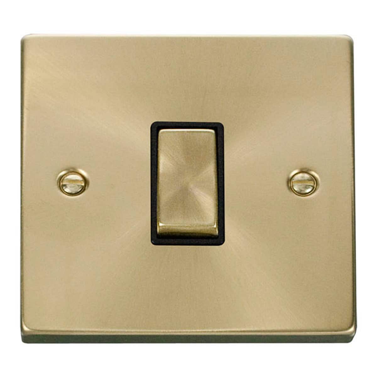 SE HOME Satin Brushed Brass 10A 1 Gang 2 Way Ingot Light Switch Gold Satin Brass