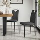 image 2 of Set Of 2 Monza Fabric Dining Chair Modern Padded Seat Metal Legs Kitchen Grey | Charcoal