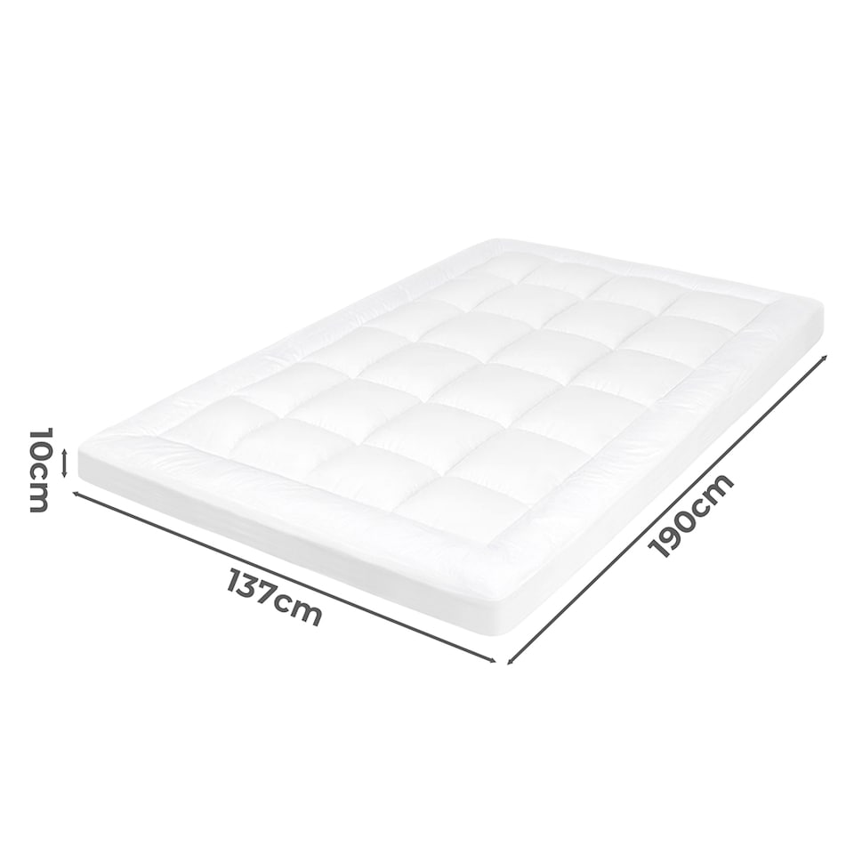 image 1 of Lavio Mattress Topper 10cm Deep Soft Microfibre Washable with Strap  Double