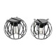 image 4 of ValueLights 2 Pack Solar Powered Outdoor Black Metal Ball Garden Lantern Lights