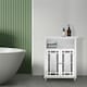 image 2 of Teamson Home Wooden Bathroom Floor Cabinet Doors Windsor White