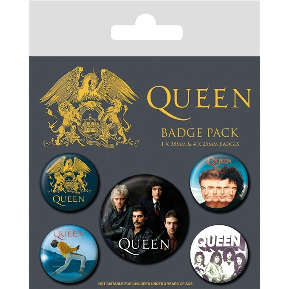 image 1 of Queen Classic Badge Set (Pack of 5) - Multicoloured - One Size