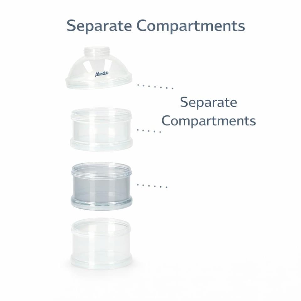 image 1 of Alecto BF-4 Baby Formula Dispenser, Milk Powder Tower with 4 Stackable Storage Containers, BPA-Free, Portable Feeding Solution for Home & Travel