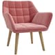 image 1 of HOMCOM Velvet-Feel Accent Chair with Arms Slanted Back Wood Legs Pink
