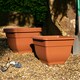 image 2 of Bell Pot 4x 37cm Square Plastic Garden Planter Orange