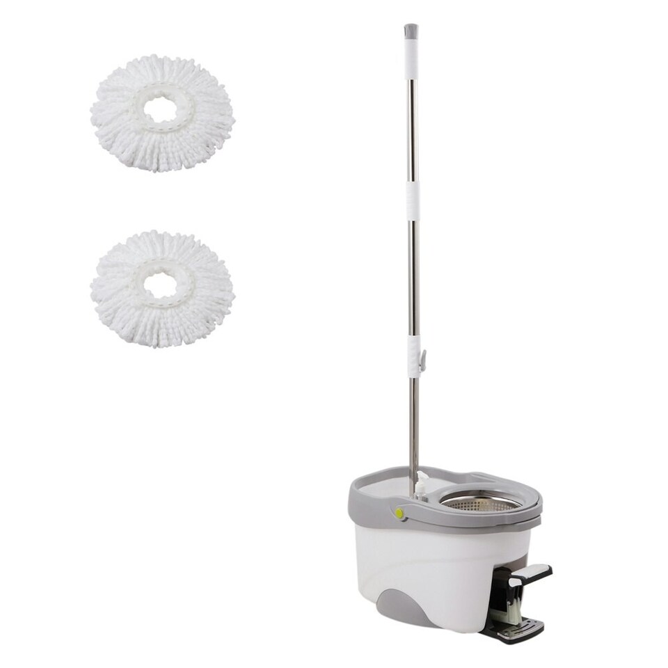 image 1 of Living and Home Hands-Free Foot-Operated Pedal Rotating Mop and Bucket Set