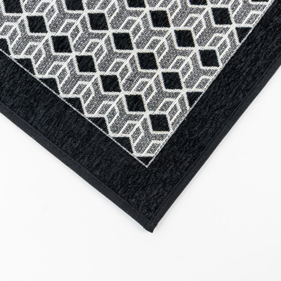 image 1 of JVL Allure Machine Washable Entrance Doormat, 50x75cm - Black