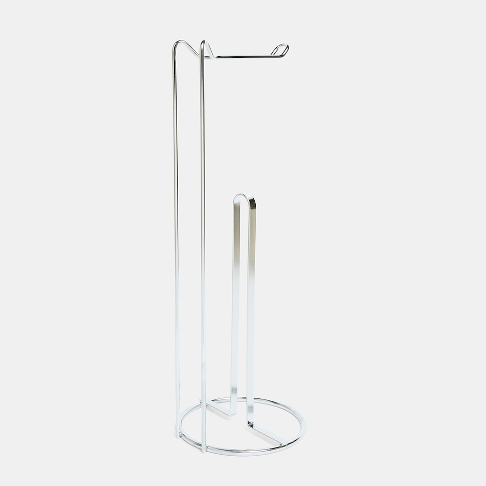image 1 of OHS Metal Freestanding Toilet Roll Holder Organiser Tissue Paper Storage