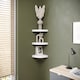 image 2 of Wooden Wall Mounted Floating Corner Shelf - Set of 3 | White | 3