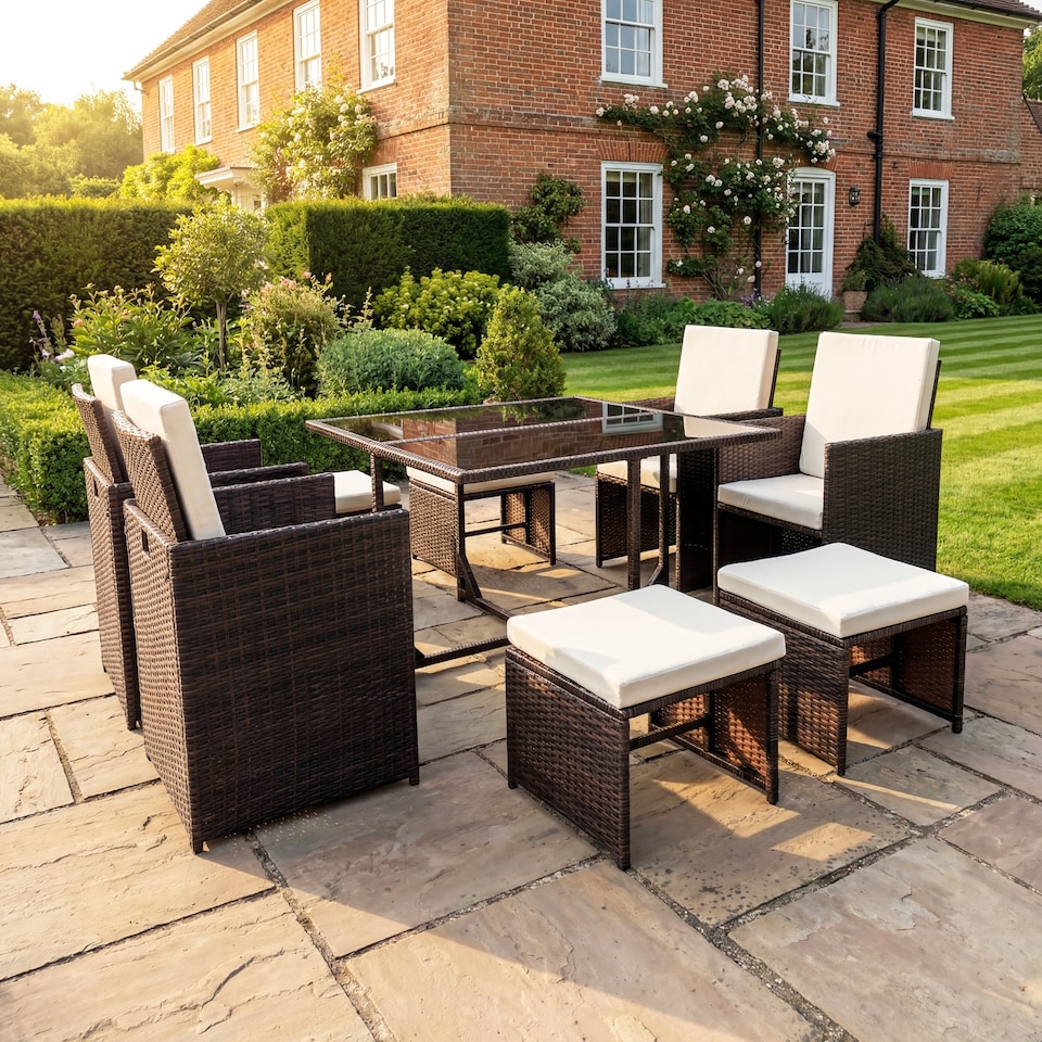 image 1 of Giulia 9 Piece Rattan Cube Outdoor Set