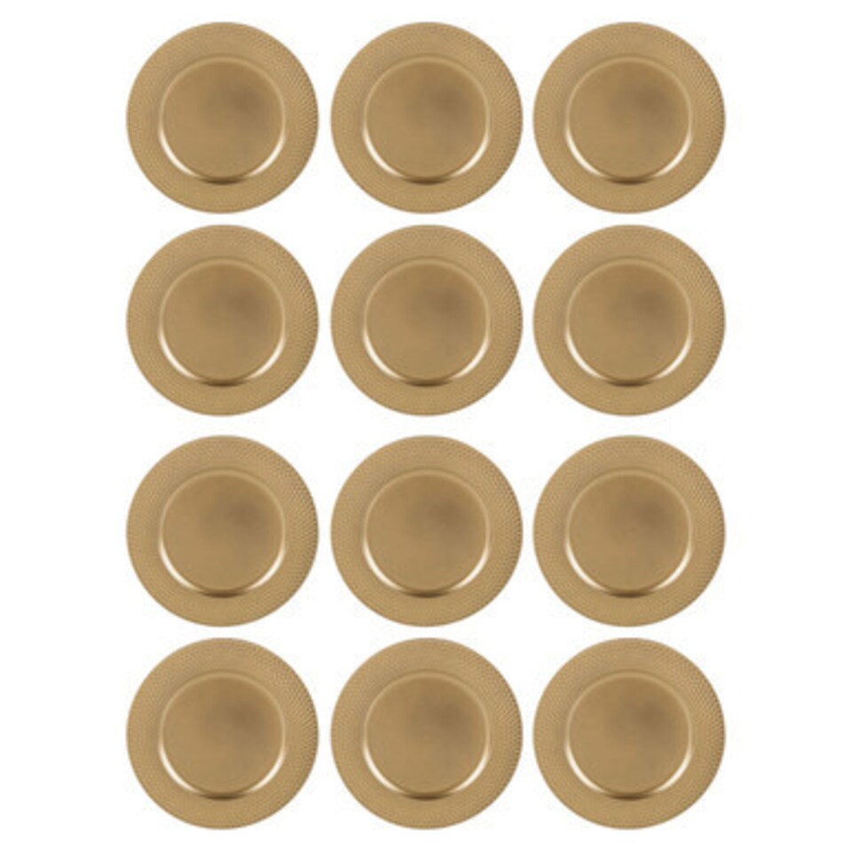 image 1 of Geo Matt Charger Plates | Gold | Gold & Set of 12 | 12
