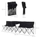 image 5 of Outsunny 6 Seat Folding Sports Bench Portable Sports Team Bench Spectator Chair with Cooler Bag and Carrying Bag for Outdoor Picnic Camping - Black