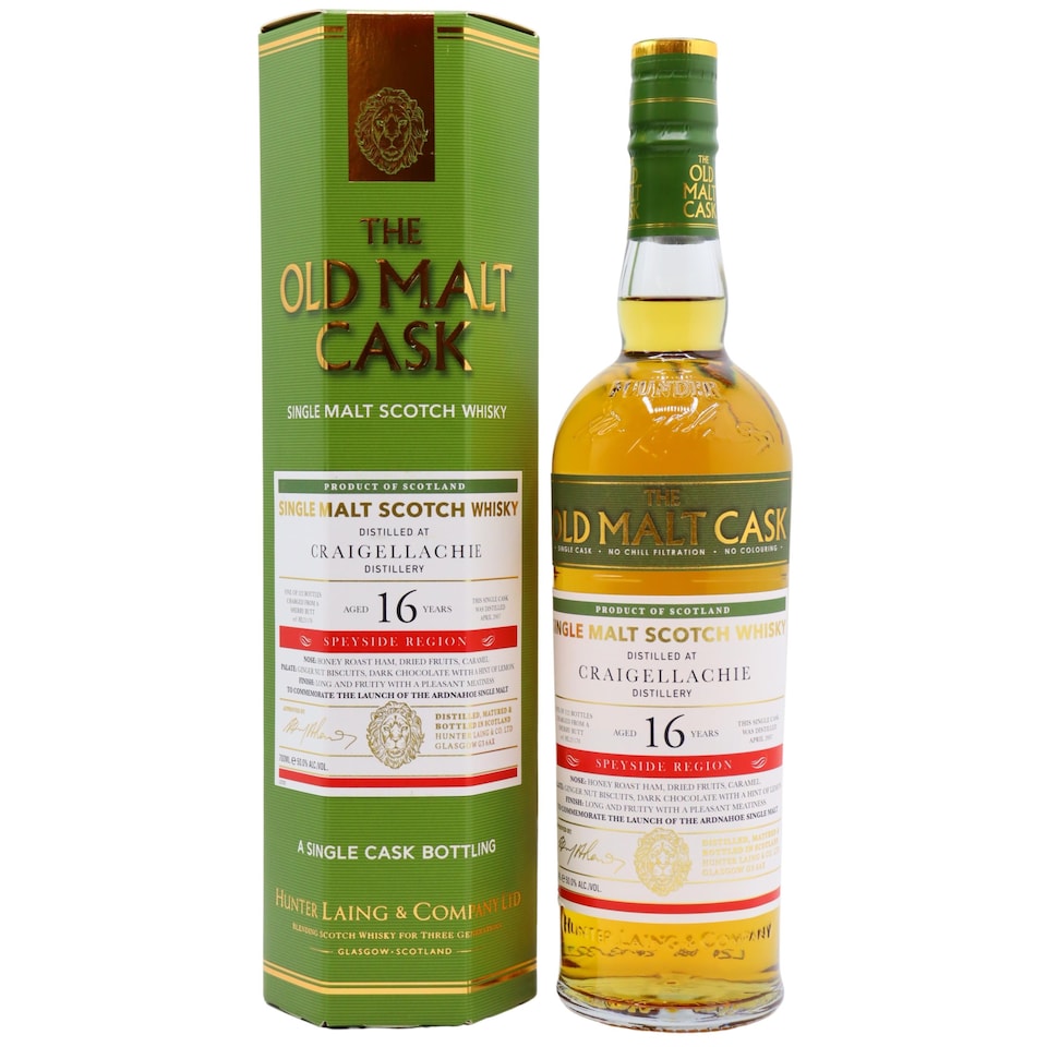 Craigellachie - Old Malt Cask - Single Sherry Cask #21170 2007 16 year old Whisky | Multi | Dried meat, spent fireworks, stewed fruit, peach, walnut, spice | 6