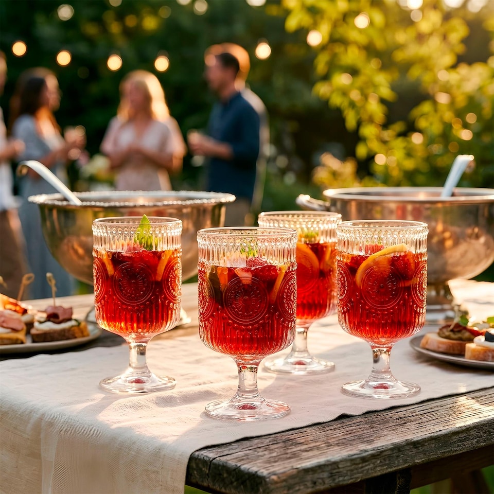 image 1 of Argon Tableware Amore Ribbed Wine Glasses - 270ml | Clear | Clear | 24