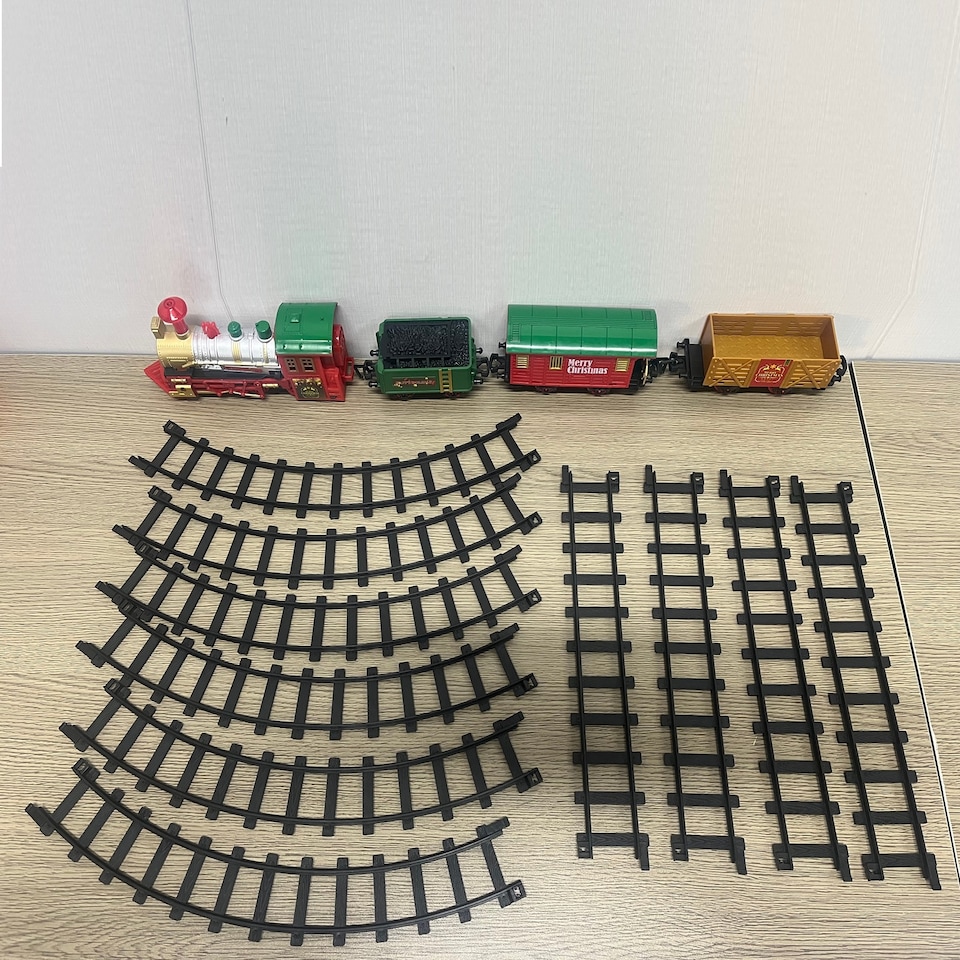 image 1 of Rexco Deluxe Train Set Around Christmas Tree Track Toy Lights Musical Party Xmas Gift