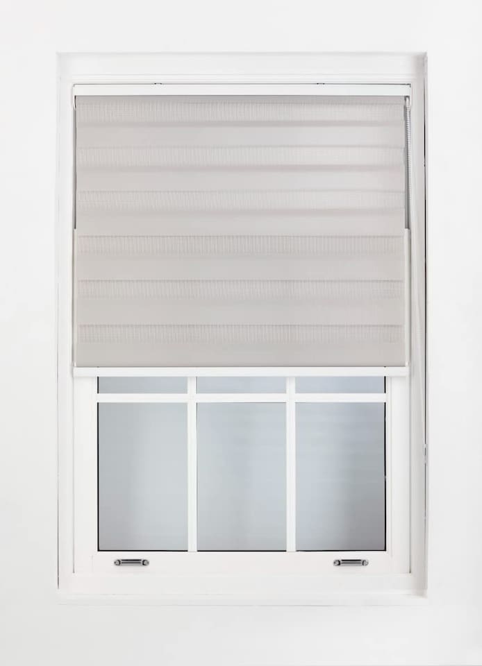 image 1 of Day and Night Zebra Roller Blind 160cm Wide x 165cm Long | Grey | Grey