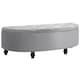 image 1 of HOMCOM Semi-Circle Ottoman Storage Bench, Bed End Bench, Tufted Upholstered Window Seat Footrest Stool with Rubberwood Legs for Bedroom & Entryway, 120 x 46 x 42 cm, Light Grey | Grey | 1