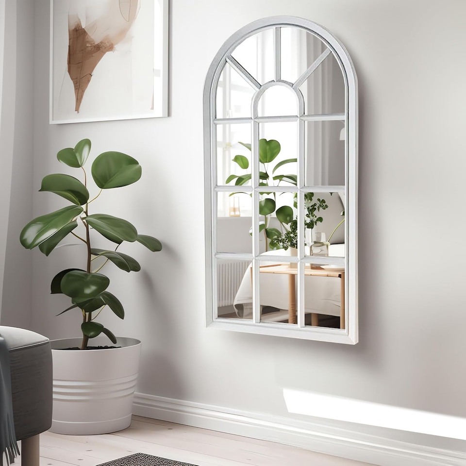 image 1 of Window Style Mirror Living Room Decor Hallway Home Panel Wall Glass 70cm Garden
