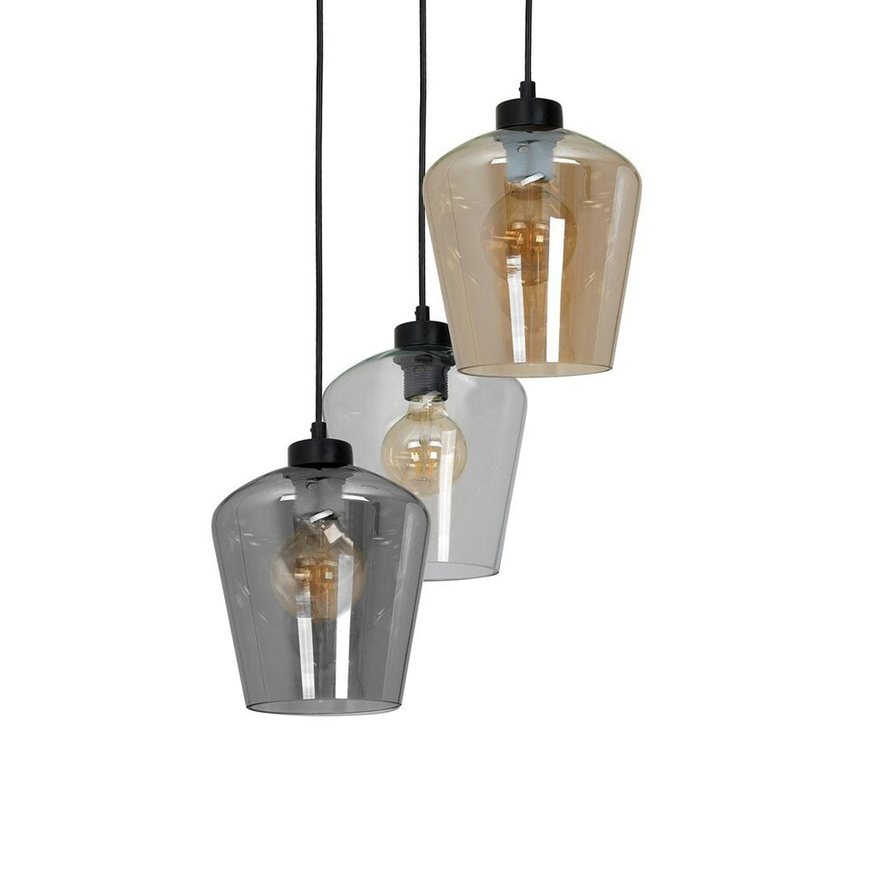 image 1 of Milagro Pendant Lamp Santiago Mix 3XE27 Black