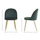 image 5 of Set of 2 Lucia Ergonomic Velvet Dining Chairs with Wooden Legs, Modern Upholstered Accent Chair | Green