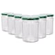 image 1 of Argon Tableware Glass Jam Jars with Green Lids - 380ml - Pack of 6