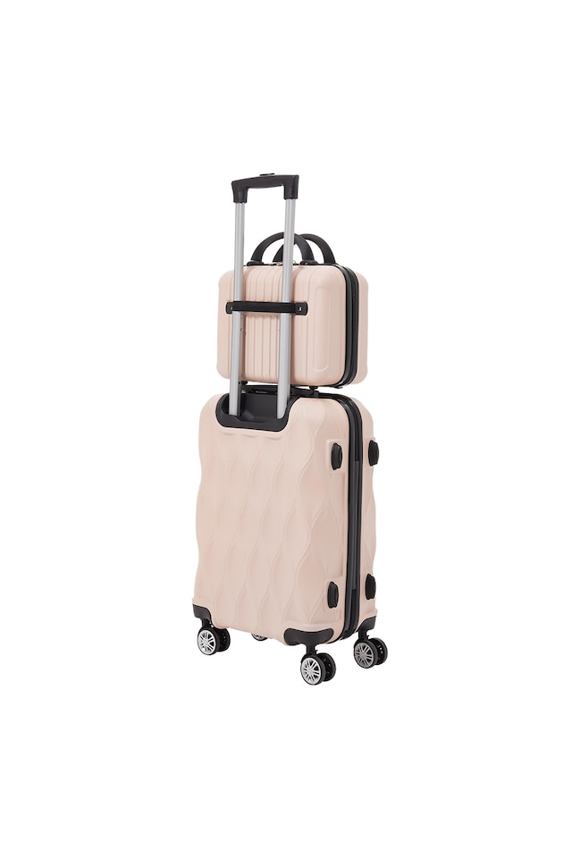 image 1 of Living and Home 2-Piece Hard Shell Suitcase Set - Pink 20" & 14"