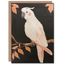 Pink Bird Autumn Branch Cockatoo Him Her Birthday Card