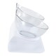 image 4 of Living and Home 15° Tilted Elevated Feeder with Double Cat Bowls, Transparent | White