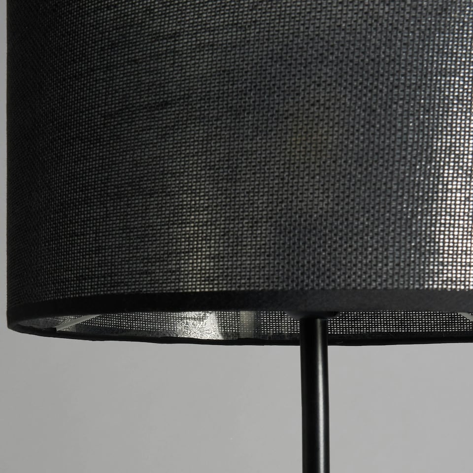 image 1 of BHS Oliver Marble Base Floor Lamp with Shade, Black