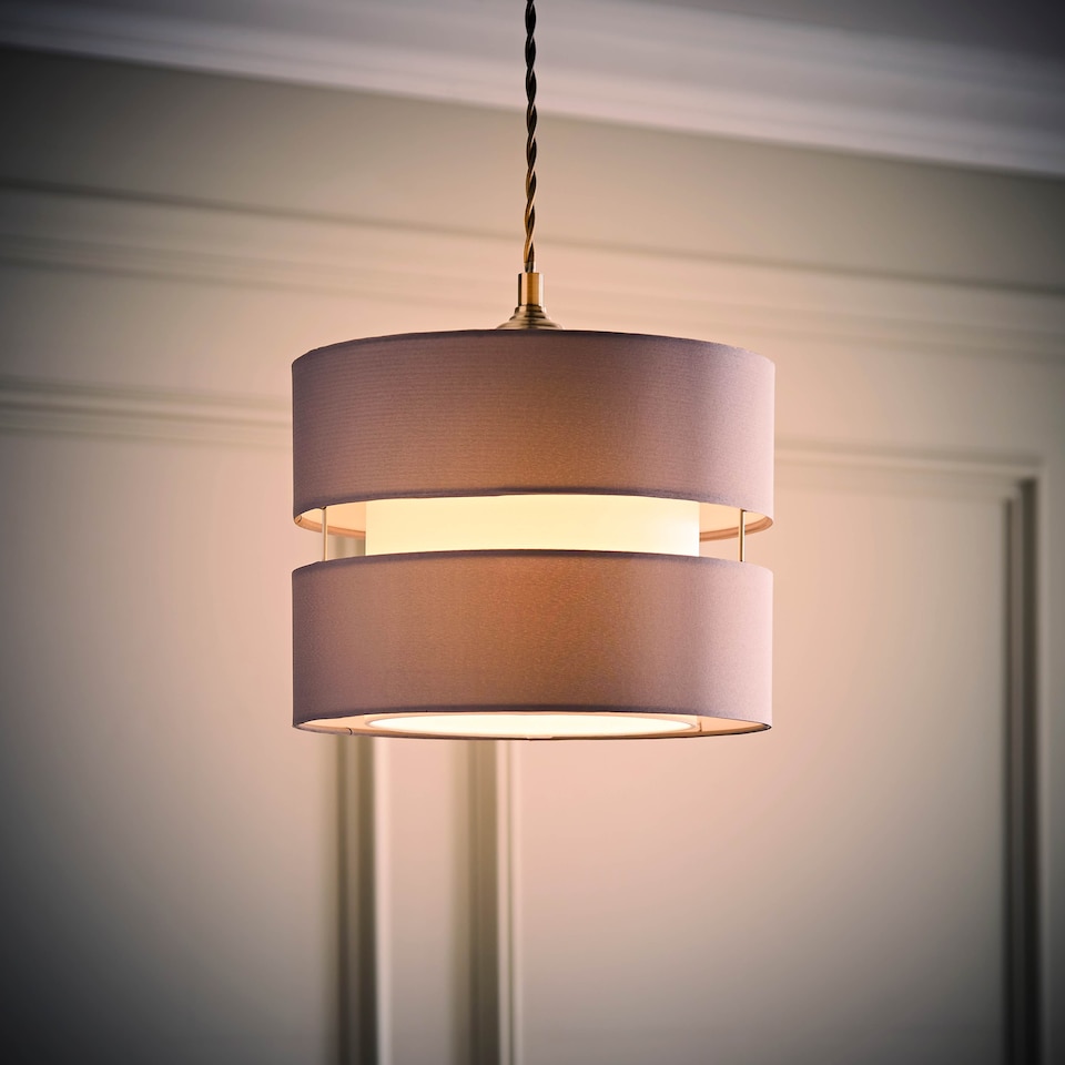 image 1 of ValueLights Sophia Small Grey 2 Tier Ceiling Light Shade & Bulb | Grey