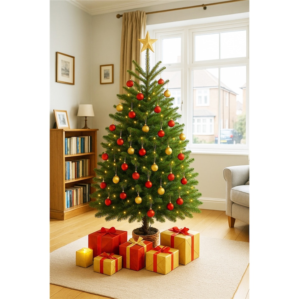 image 1 of Premier Nordman Fir Christmas Tree - Low Needle Drop - 1.25m to 1.50m (125 - 150cm / 4 - 5ft)