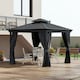 image 2 of Outsunny 3m x 3.7m Aluminium Outdoor Hardtop Gazebo Canopy 2-Tier Roof