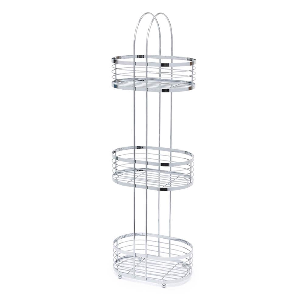 3 Tier Floor Standing Oval Chrome Bathroom Caddy