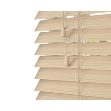 210cm Natural Oak Faux Wood Venetian Blinds with String (130cm Drop) Brown | Brown