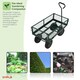 image 3 of Oypla Heavy Duty Metal Gardening Trolley - Green Trailer Cart