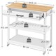 image 3 of Yaheetech Rolling Kitchen Island Cart on Wheels White