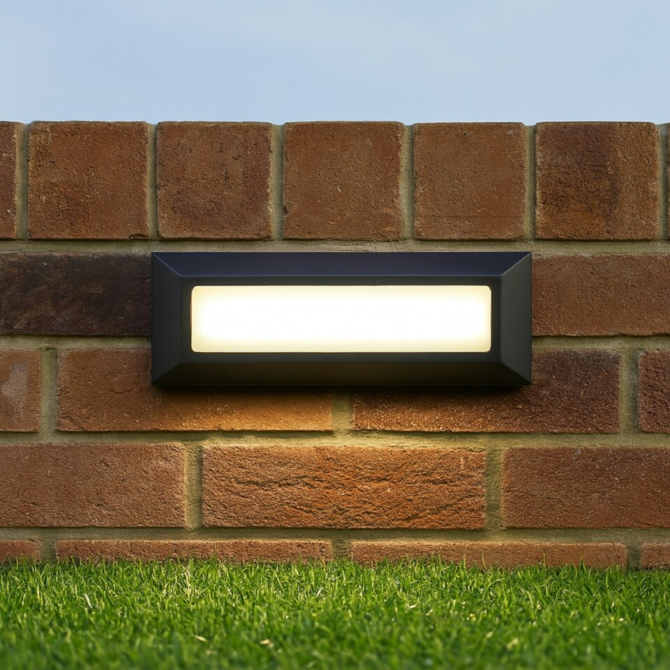 image 1 of CGC REBECCA Dark Grey Slim LED Outdoor Rectangle Brick Light Grey