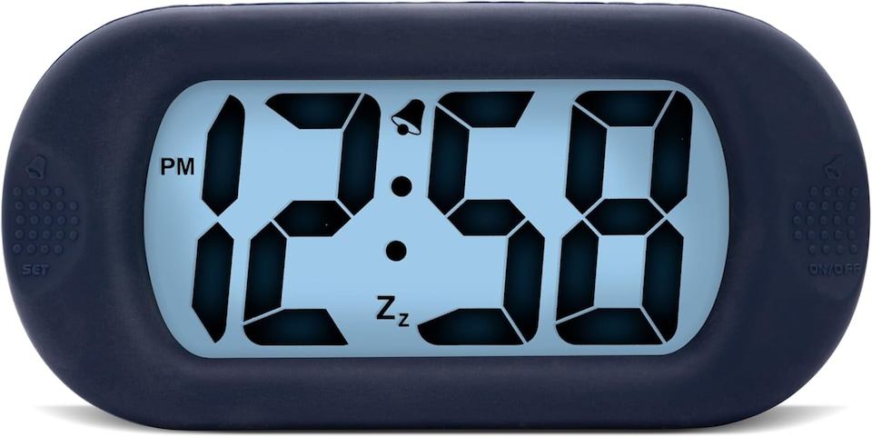 image 1 of Acctim Silicone Digital Alarm Clock Smartlite Crescendo Alarm Easy Read Jumbo Display Silicone Case | Blue | Dark Blue