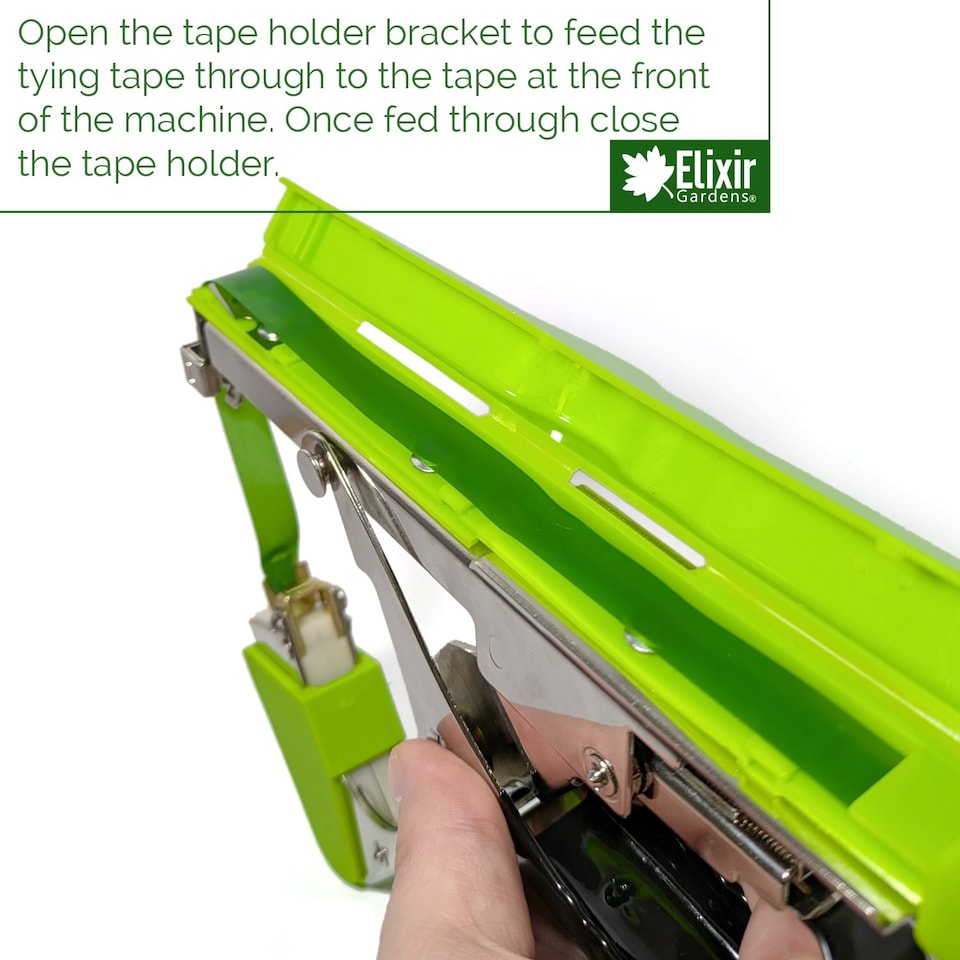 image 1 of Elixir Gardens Plant Tying Machine, Tape Colour GREEN. Full Kit with 20 Tapes & 10,000 Staples