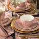 image 2 of 12pc Tallulah Pink & Gold Dinner Set