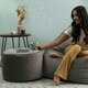 image 3 of icon Milano Velvet Bean Bag Pouffe Charcoal Grey Large Velvet Footstools Grey