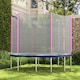 image 2 of SPORTNOW 10ft Trampoline Net Replacement with 6 Plastic Pole Covers, Weather-Resistant Trampoline Netting Replacement with Zipped Entrance, Poles Not Included, Pink