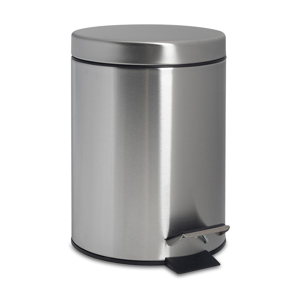 image 1 of Harbour Housewares Round Bathroom Pedal Bin - 3 Litre - Matt