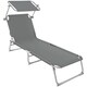 image 1 of Sun Lounger - foldable, adjustable sunshade and 4-step backrest | Grey | grey | 1