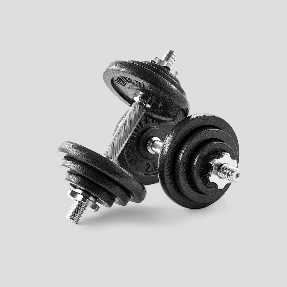 image 1 of Phoenix Fitness Dumbbell Handles 35cm | Silver