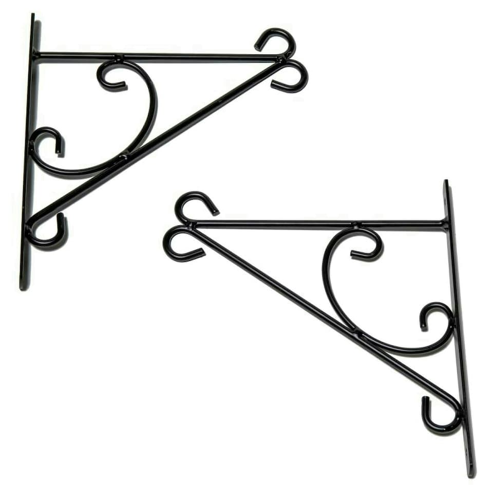 image 1 of Primrose Curved Design Hanging Basket Bracket Hook for Outdoor Wall 28cm
