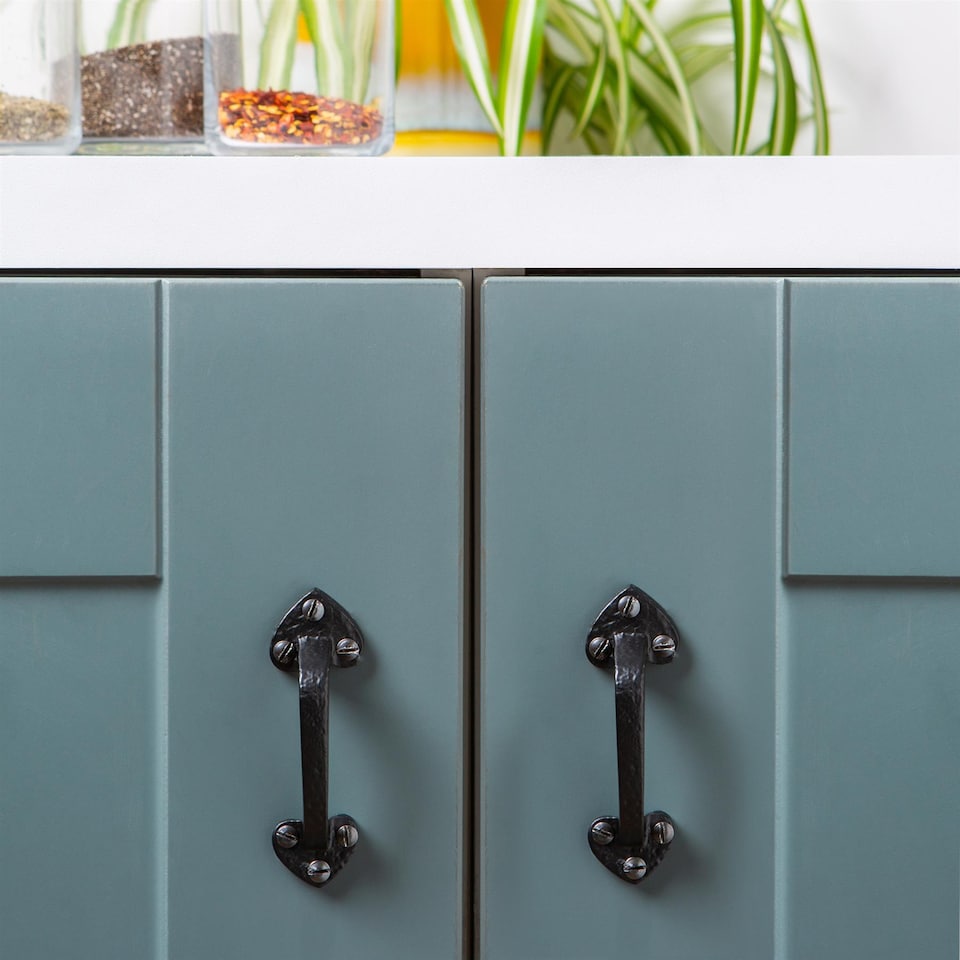 image 1 of Hammer & Tongs Rustic Arrowhead Door Handle - H100mm - Black | Black | Black