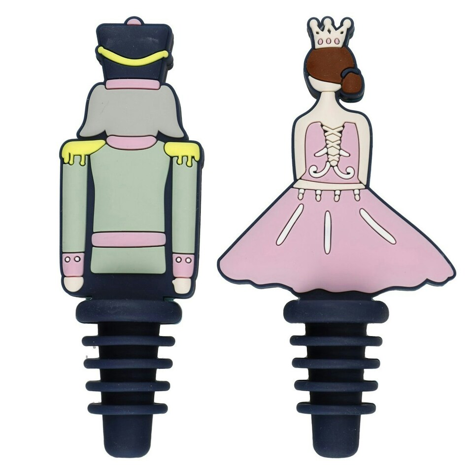 image 1 of Kitchencraft Set of 2 Bottle Stoppers Nutcracker