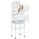 image 1 of Yaheetech 158.5 cm Tall Roof Top Birdcage with Rolling Metal Stand White