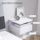 image 4 of HOMCOM Floating Bedside Table Set of 2, Wall Mount Nightstands with Storage Drawer and Open Shelf for Bedroom, White